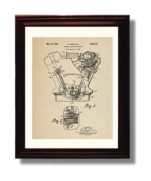 Patent Print - Internal Combustion Engine - Henry Ford Et Al - 1944 - Patent 2349157 Patent Wall Art