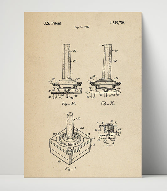 Joystick Controller - 1982 Patent - 16x20 Unframed Print