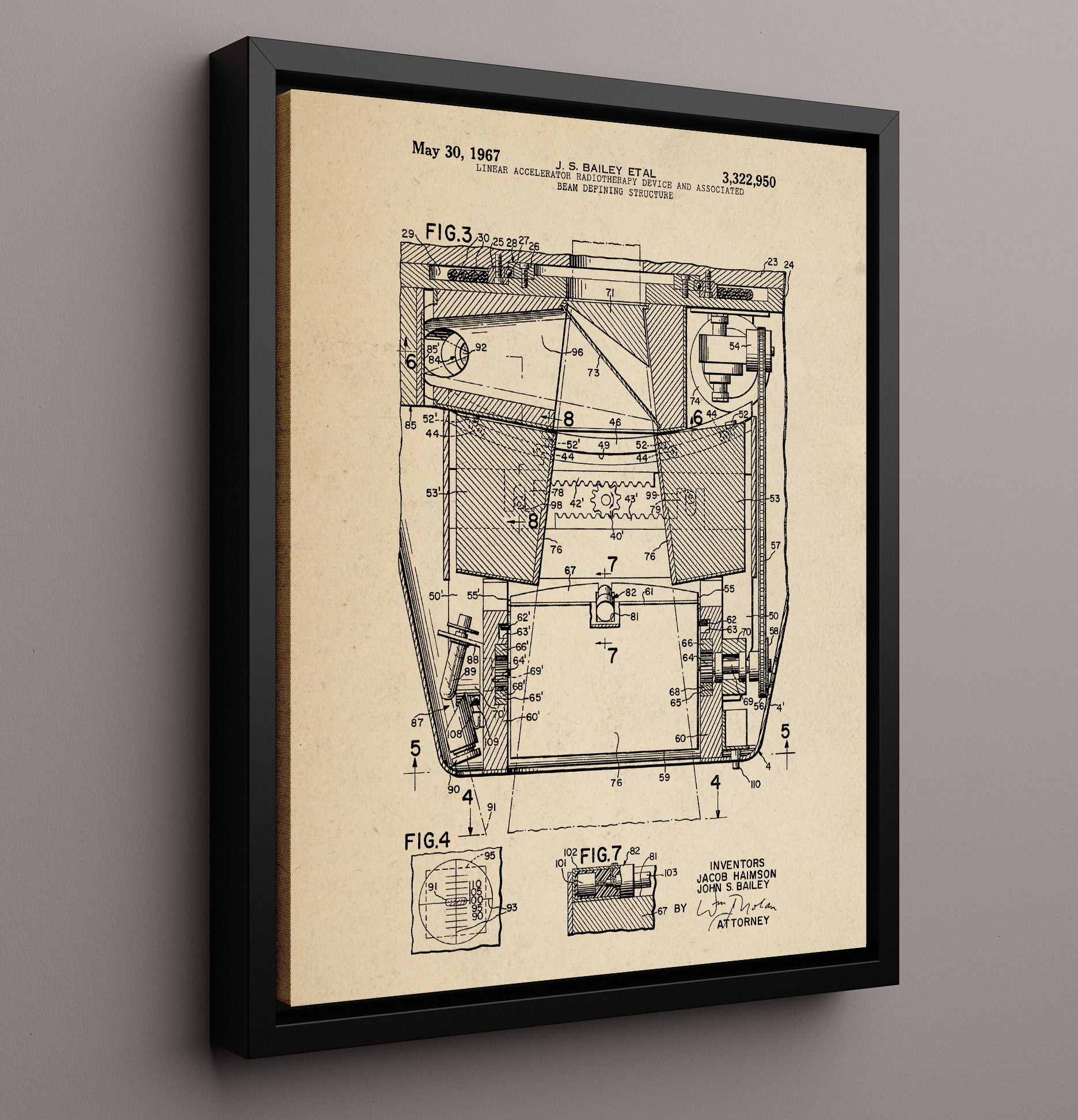 Patent Print - Linear Accelerator Beam Defining Structure Detail - Jacob Haimson And John S Bailey - 1967 - Patent 3322950 - Portrait Alt 2 Patent Wall Art