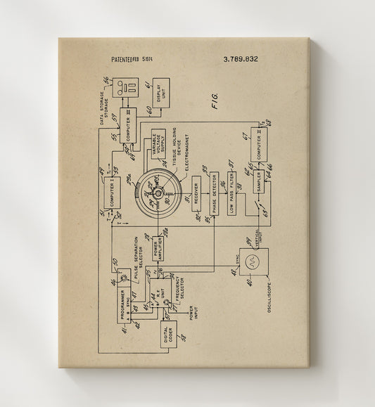 Magnetic Resonance Imaging System - 1974 Patent - 20x24 Canvas