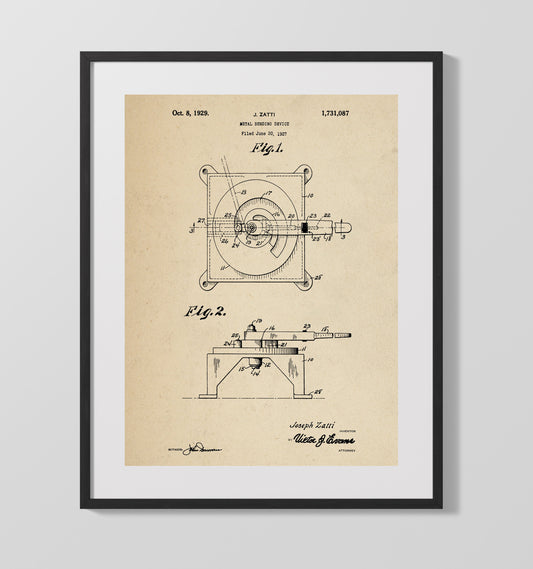 Metal Bending Device - 1929 Patent - 16x20 Gallery Frame