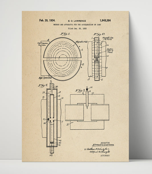 Method And Apparatus For The Acceleration Of Ions - 1934 Patent - 16x20 Unframed Print