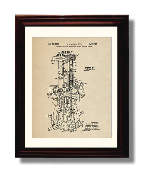 Patent Print - Neutronic Reactor Operational Method And Core System - Charles E. Winters Et Al - 1960 - Patent 2945794 Patent Wall Art