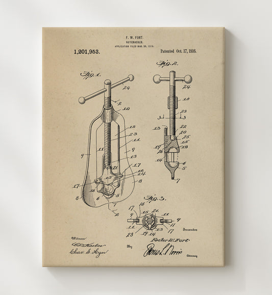 Nutcracker 1916 patent print wall art 8x10 Canvas