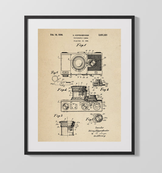 Camera - 1936 Patent - 16x20 Gallery Frame