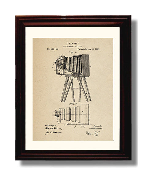 Patent Print - Photographic Camera - T. Samuels - 1885 - Patent 321139 Patent Wall Art
