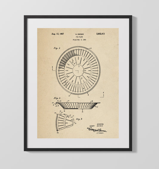 Pie Plate - 1957 Patent - 16x20 Gallery Frame