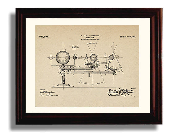 Patent Print - Planetarium - Frank J Trippensee And William F Trippensee - 1909 - Patent 937892 - Landscape Patent Wall Art