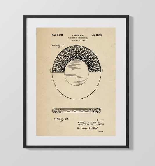 Poker Chip - 1944 Patent - 16x20 Gallery Frame