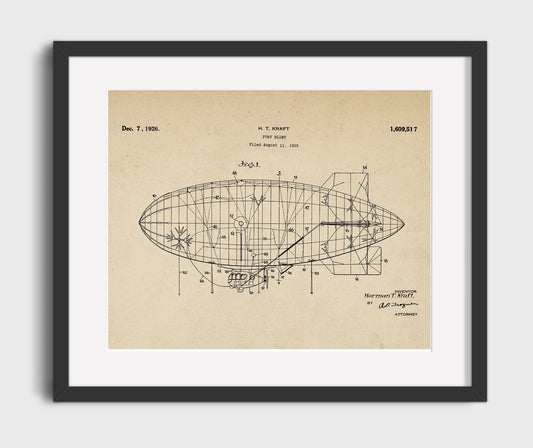 Pony Blimp - 1926 Patent - 16x20 Gallery Frame