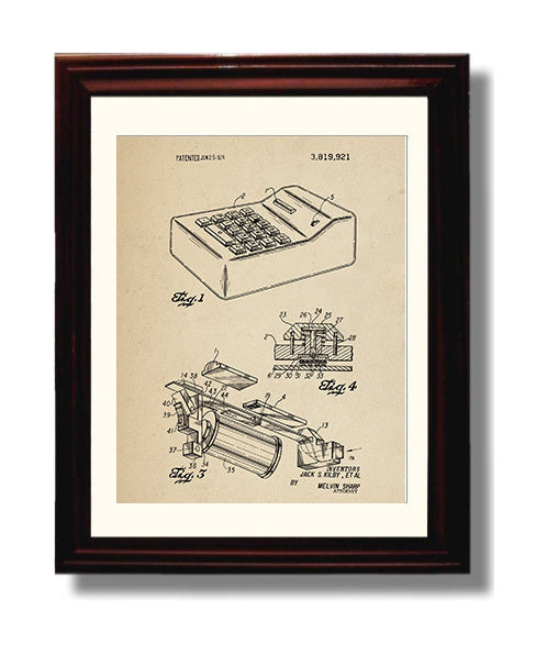 Patent Print - Portable Electronic Calculator Internal Mechanism - Jack S Kilby - 1974 - Patent 3819921 - Portrait Alt 2 Patent Wall Art