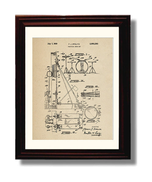 Patent Print - Practice Drum Set - Francis J. Ippolito - 1959 - Patent 2893283 Patent Wall Art