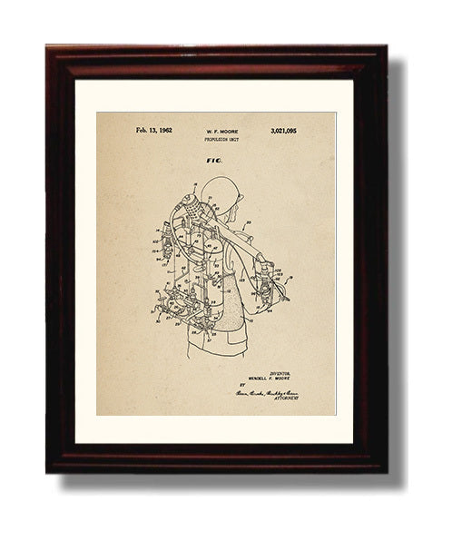 Patent Print - Propulsion Unit - Wendell F Moore - 1962 - Patent 3021095 Patent Wall Art