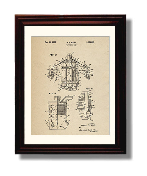 Patent Print - Propulsion Unit Assembly - Wendell F Moore - 1962 - Patent 3021095 - Portrait Alt 2 Patent Wall Art