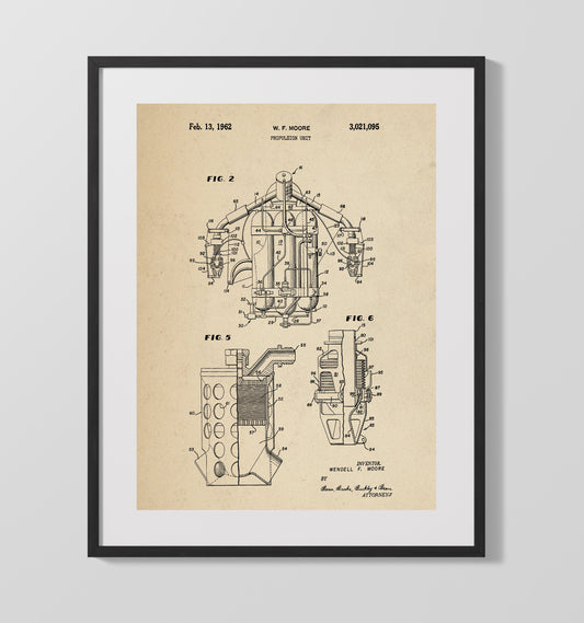 Propulsion Unit Assembly - 1962 Patent - 16x20 Gallery Frame