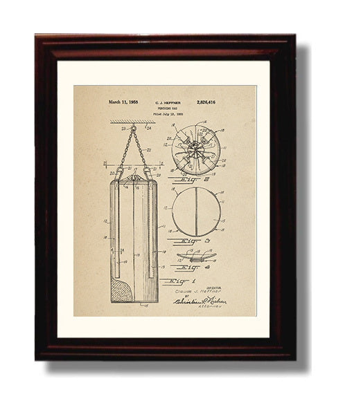 Patent Print - Punching Bag - C J Heffner - 1958 - Patent 2826416 Patent Wall Art