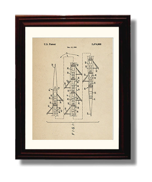 Patent Print - Racing Sailboat Hull - Unknown Inventor - 1995 - Patent 5474008 Patent Wall Art