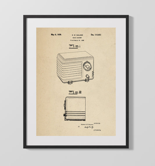 Radio Cabinet - 1939 Patent - 16x20 Gallery Frame