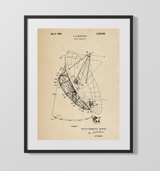 Radio Telescope - 1968 Patent - 16x20 Gallery Frame