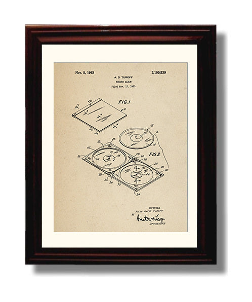 Patent Print - Record Album - Allan David Turoff - 1963 - Patent 3109539 Patent Wall Art
