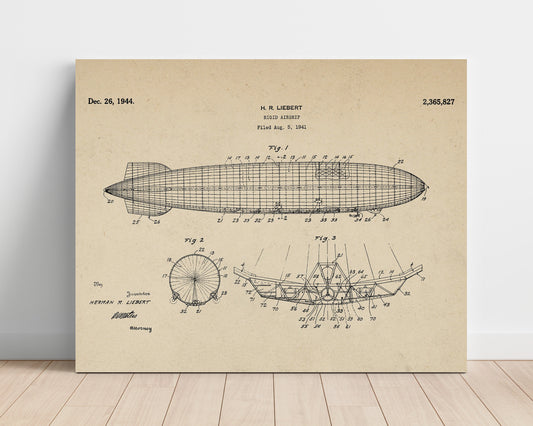 Rigid Airship - 1944 Patent - 16x20 Unframed Print