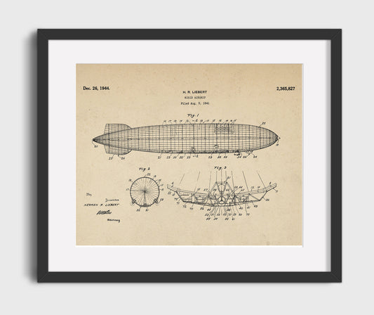 Rigid Airship - 1944 Patent - 16x20 Gallery Frame