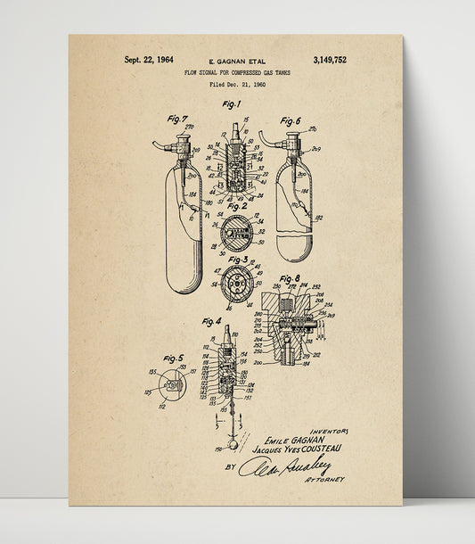 Scuba Flow Signal System - 1964 Patent - 16x20 Unframed Print