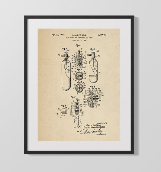 Scuba Flow Signal System - 1964 Patent - 16x20 Gallery Frame