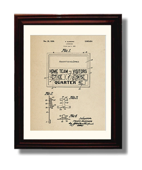 Patent Print - Scoreboard - F Summers - 1936 - Patent 2065624 Patent Wall Art