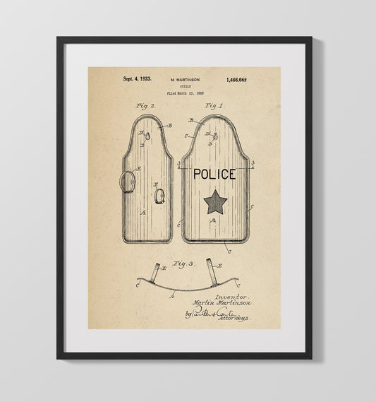 Shield - 1923 Patent - 16x20 Gallery Frame
