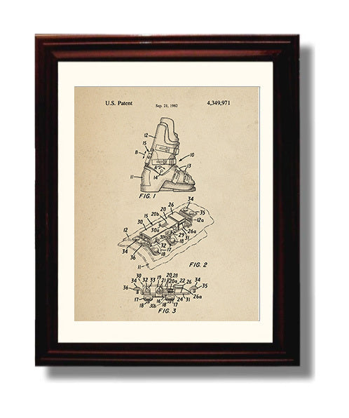 Patent Print - Ski Boot Buckle - Unknown Inventor - 1982 - Patent 4349971 Patent Wall Art