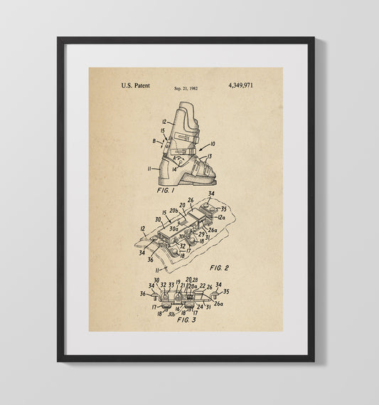 Ski Boot Buckle - 1982 Patent - 16x20 Gallery Frame