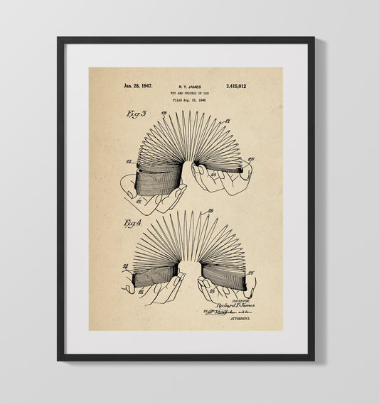 Slinky Toy - 1947 Patent - 16x20 Gallery Frame