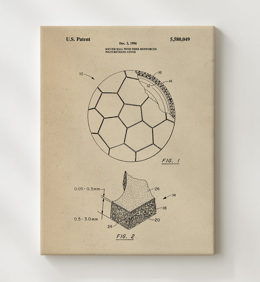 Soccer Ball 1996 patent print wall art 8x10 Canvas