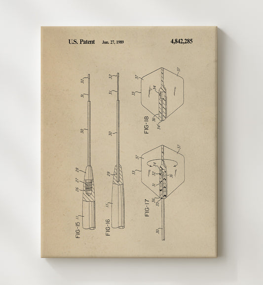Soft Tip Dart Assembly 1989 patent print wall art 8x10 Canvas