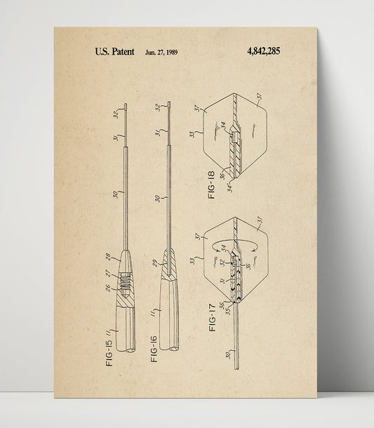 Soft Tip Dart Assembly - 1989 Patent - 16x20 Unframed Print