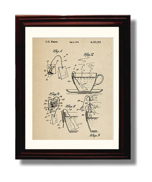 Patent Print - Tea Bag Holder - Unknown Inventor - 1979 - Patent 4153153 Patent Wall Art