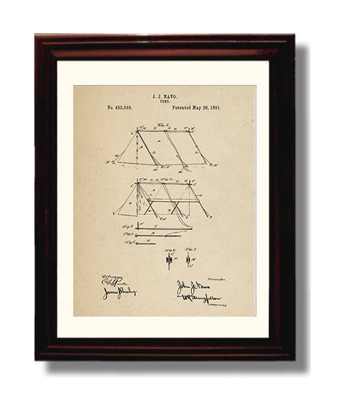 Patent Print - Tent Structure - J J Navo - 1891 - Patent 453049 Patent Wall Art