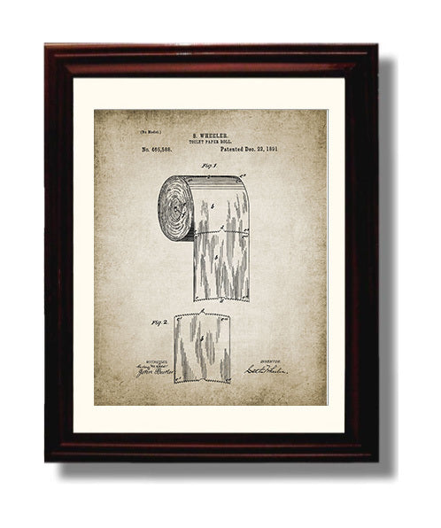 Patent Print - Toilet Paper Roll - Patent 1891 Patent Wall Art