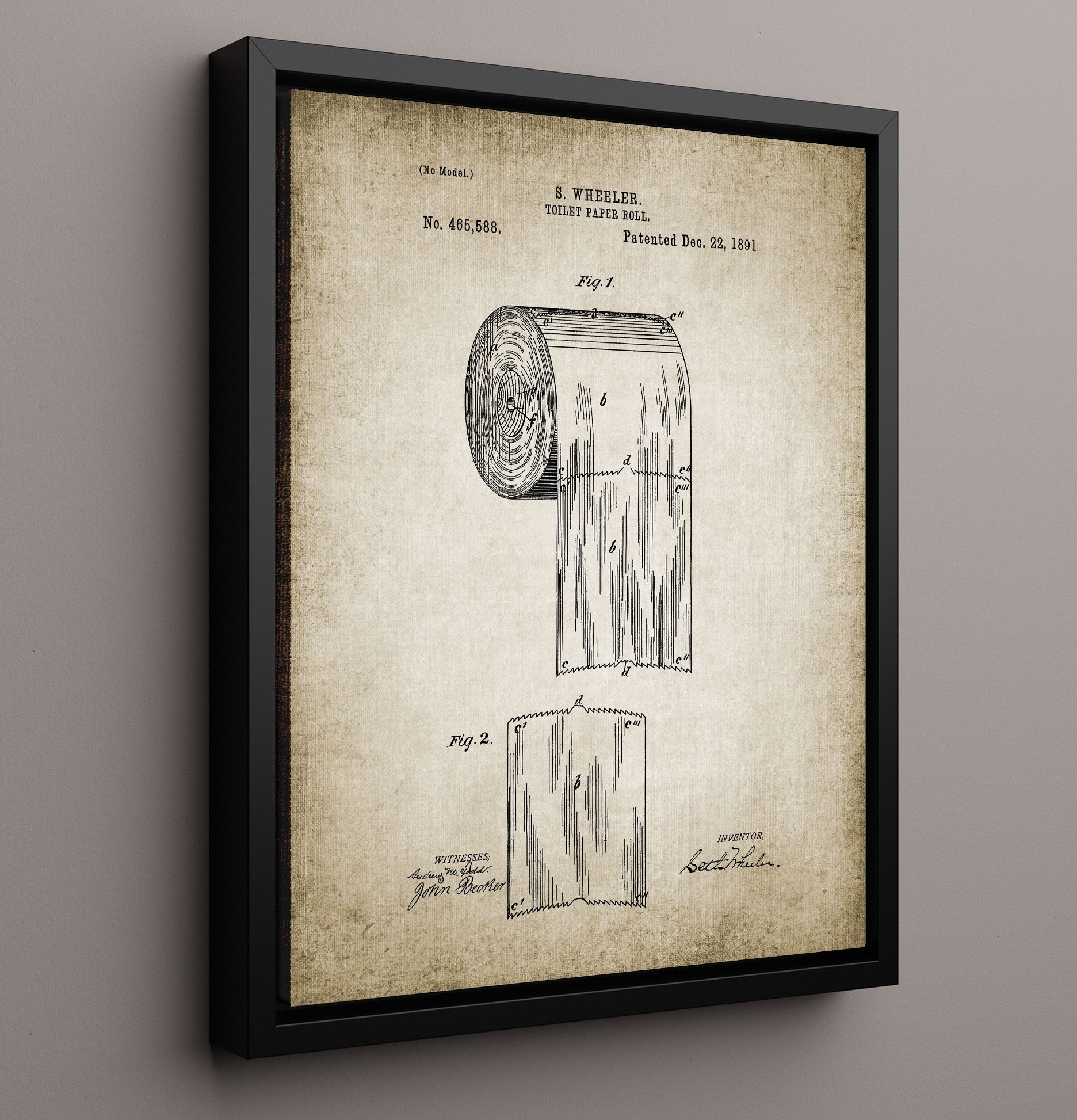 Patent Print - Toilet Paper Roll - Patent 1891 Patent Wall Art