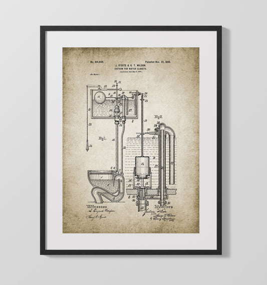 Toilet System Patent - 16x20 Gallery Frame