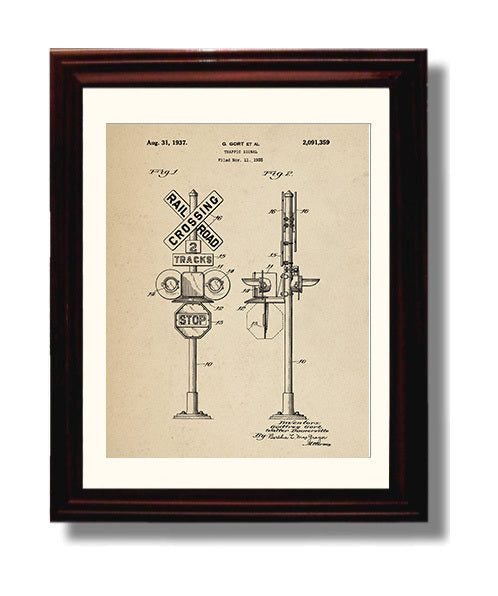 Patent Print - Traffic Signal - G Gort Et Al - 1937 - Patent 2091359 Patent Wall Art