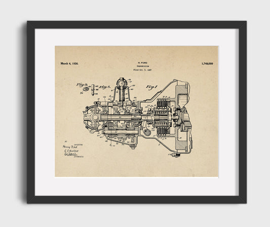 Transmission - 1930 Patent - 16x20 Gallery Frame