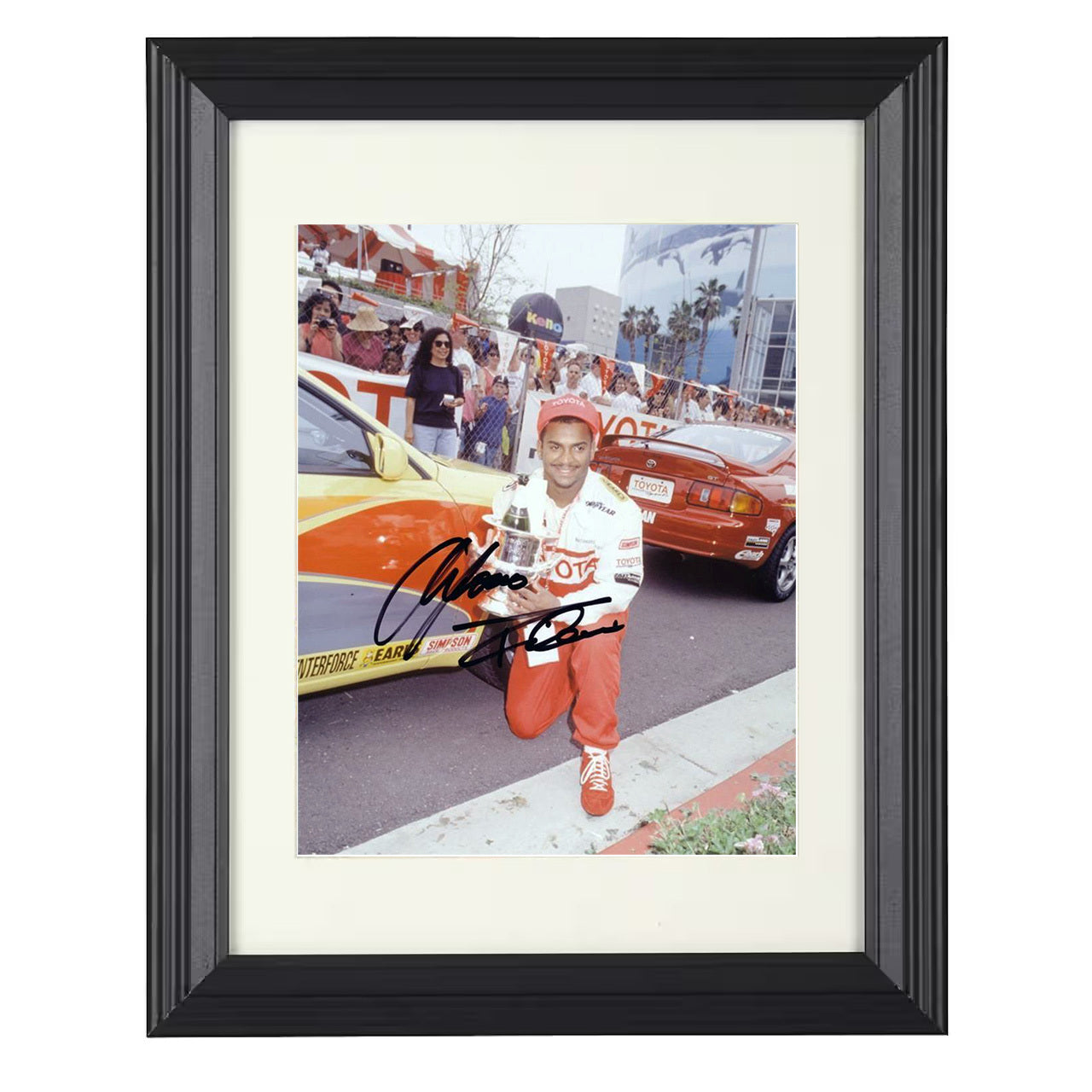 Alfonso Ribeiro – Toyota Grand Prix Celebrity Race 8x10 matted black framed racing wall art
