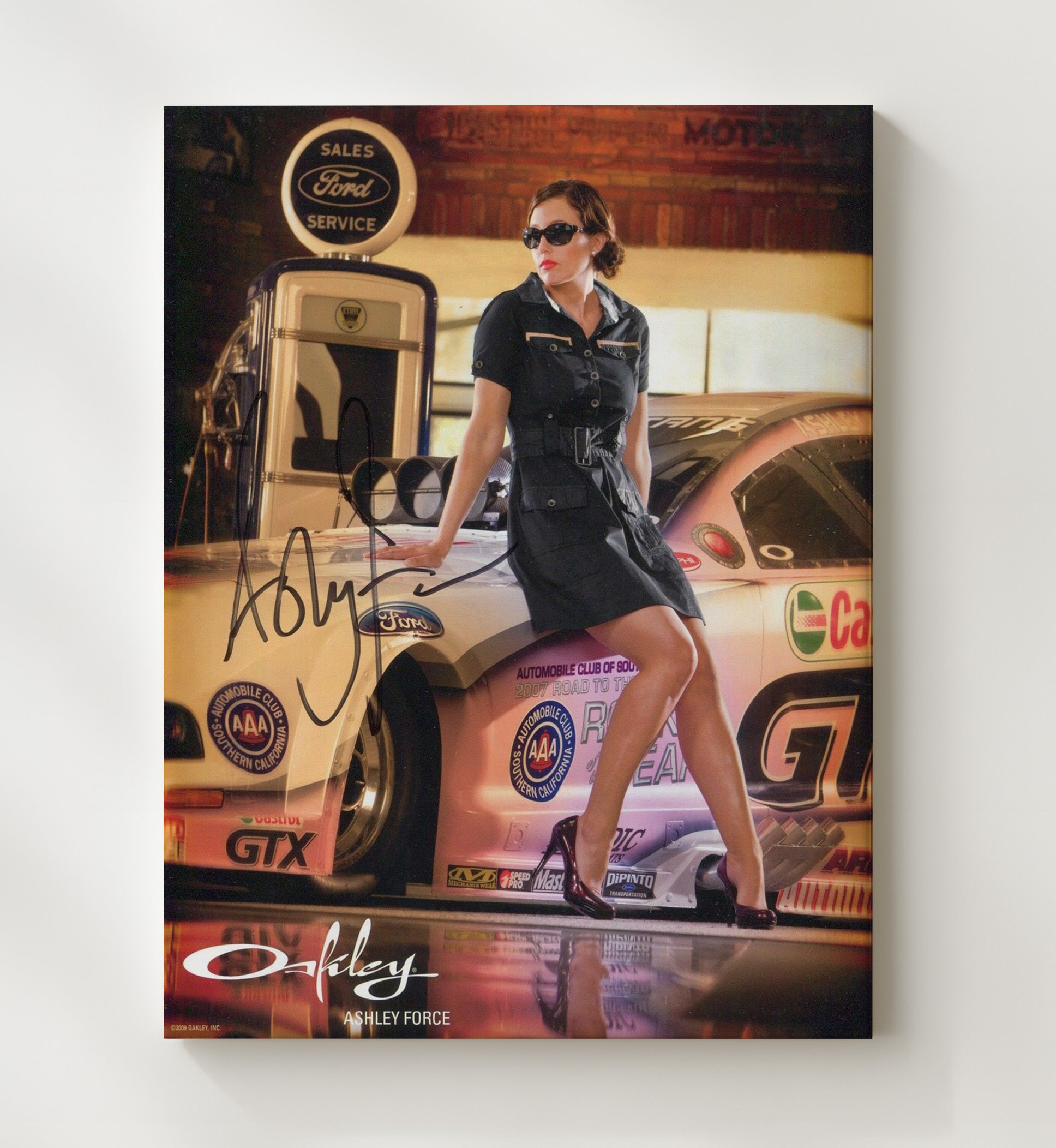 Ashley Force - Oakley Ford Funny Car Promo Racing Wall Art 20x24 Canvas wall art print – Racing Wall Art decor