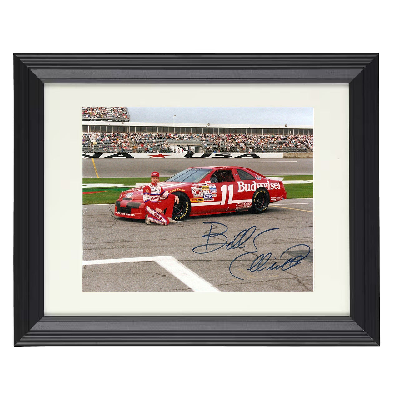 Bill Elliott – Budweiser No. 11 8x10 matted black framed racing wall art