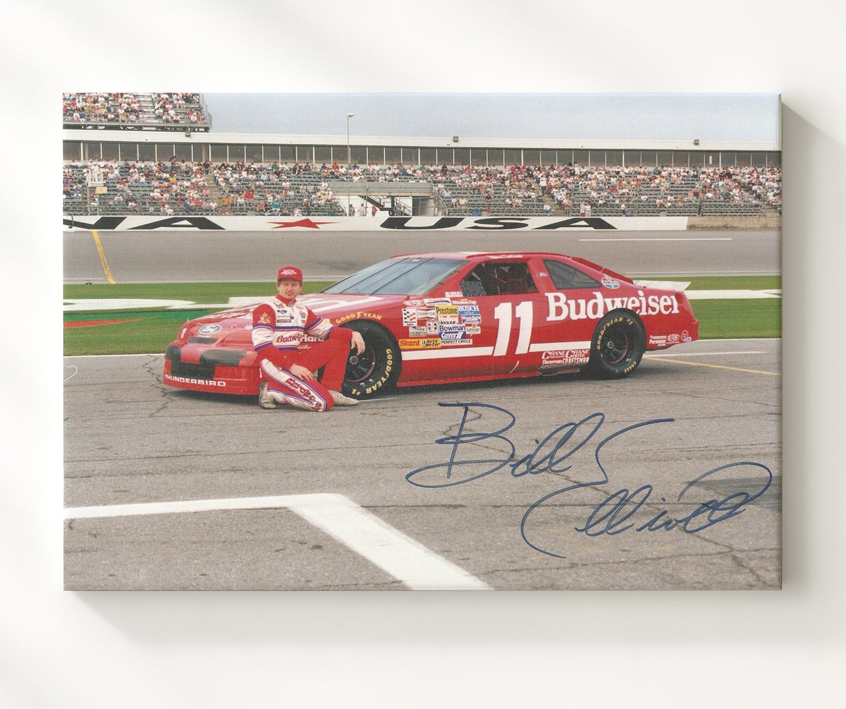 Bill Elliott - Budweiser No. 11 - Framed Canvas racing wall art