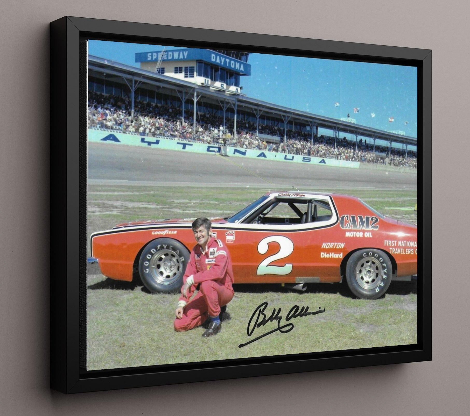Bobby Allison at Daytona Speedway - Unframed Print racing wall art