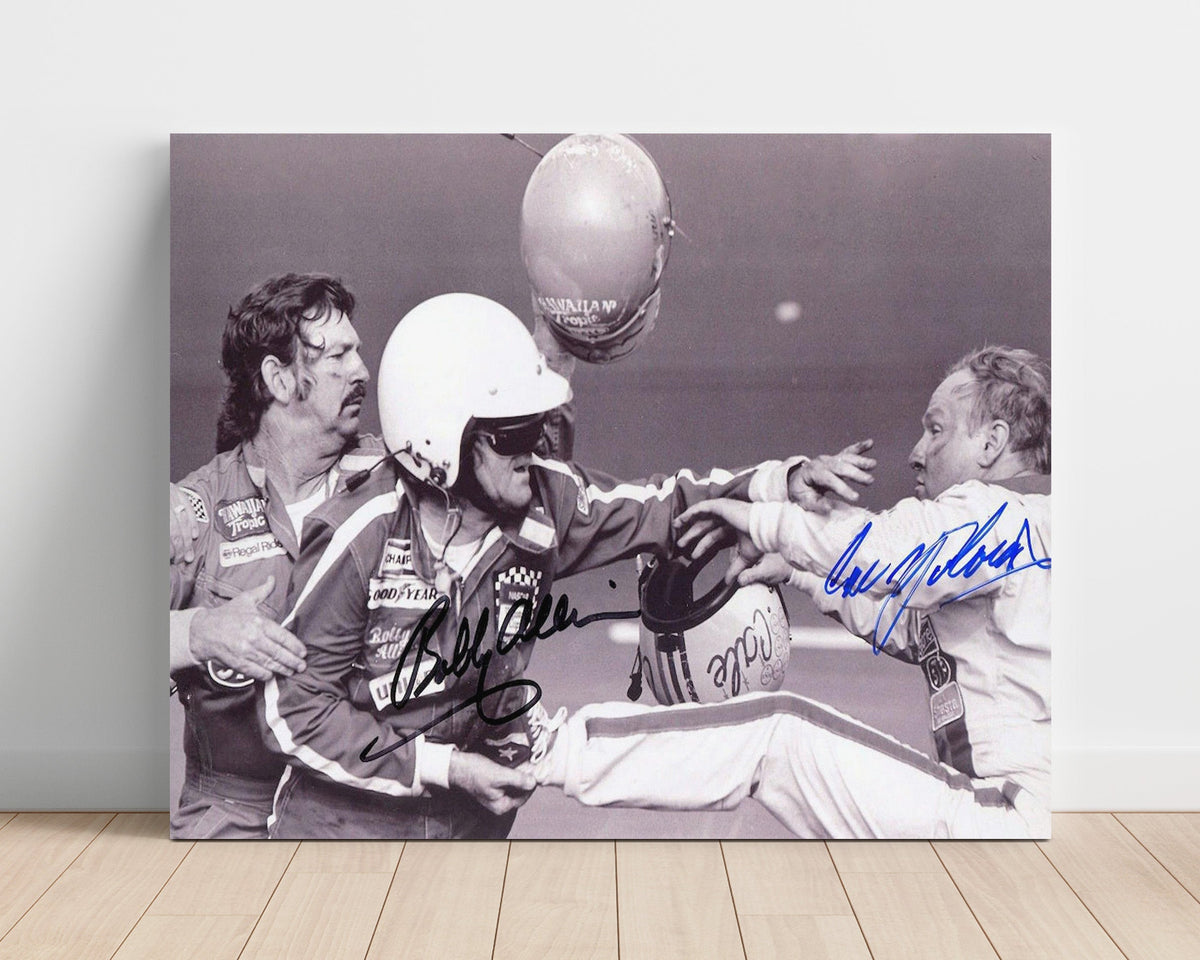 Bobby Allison and Cale Yarborough – Daytona Fight unframed semi-gloss poster print