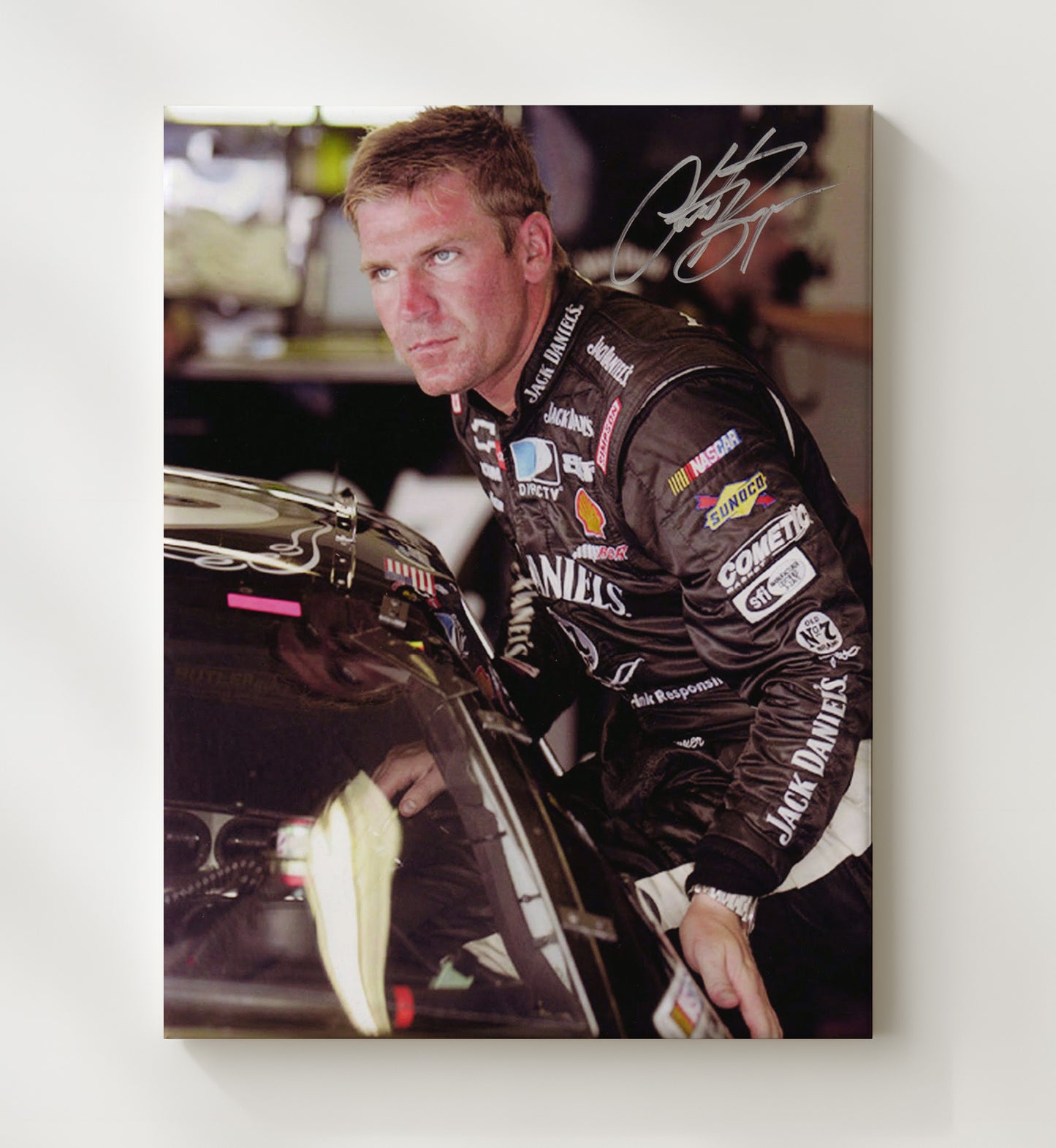 Clint Bowyer - Jack Daniels NASCAR Portrait Racing Wall Art 20x24 Canvas wall art print – Racing Wall Art decor